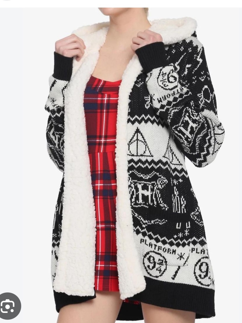 Harry Potter Icons Fair Isle Sherpa Girls Cardigan medium